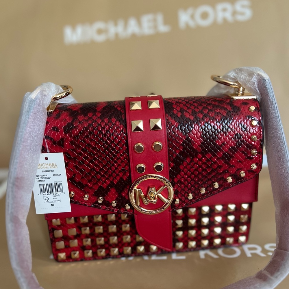 Michael Kors Greenwich studded leather shoulder bag